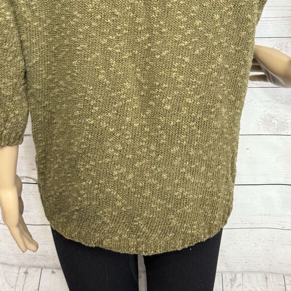 Vintage Grandmacore 80s Sweater JP Collections Medium Green White Embroidery - Picture 10 of 11